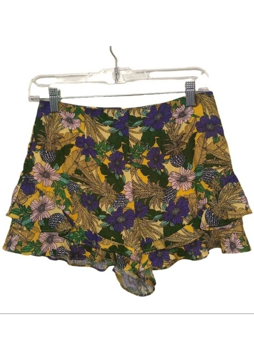 Lost + Wander Yellow Floral Ruffle Hem Isla Shorts Approx Small